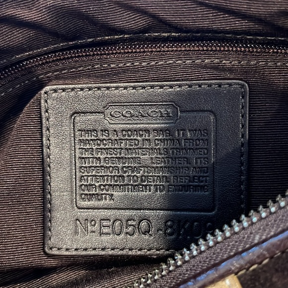 Coach purse, brown and beige, short handle, practically new. - Picture 7 of 10